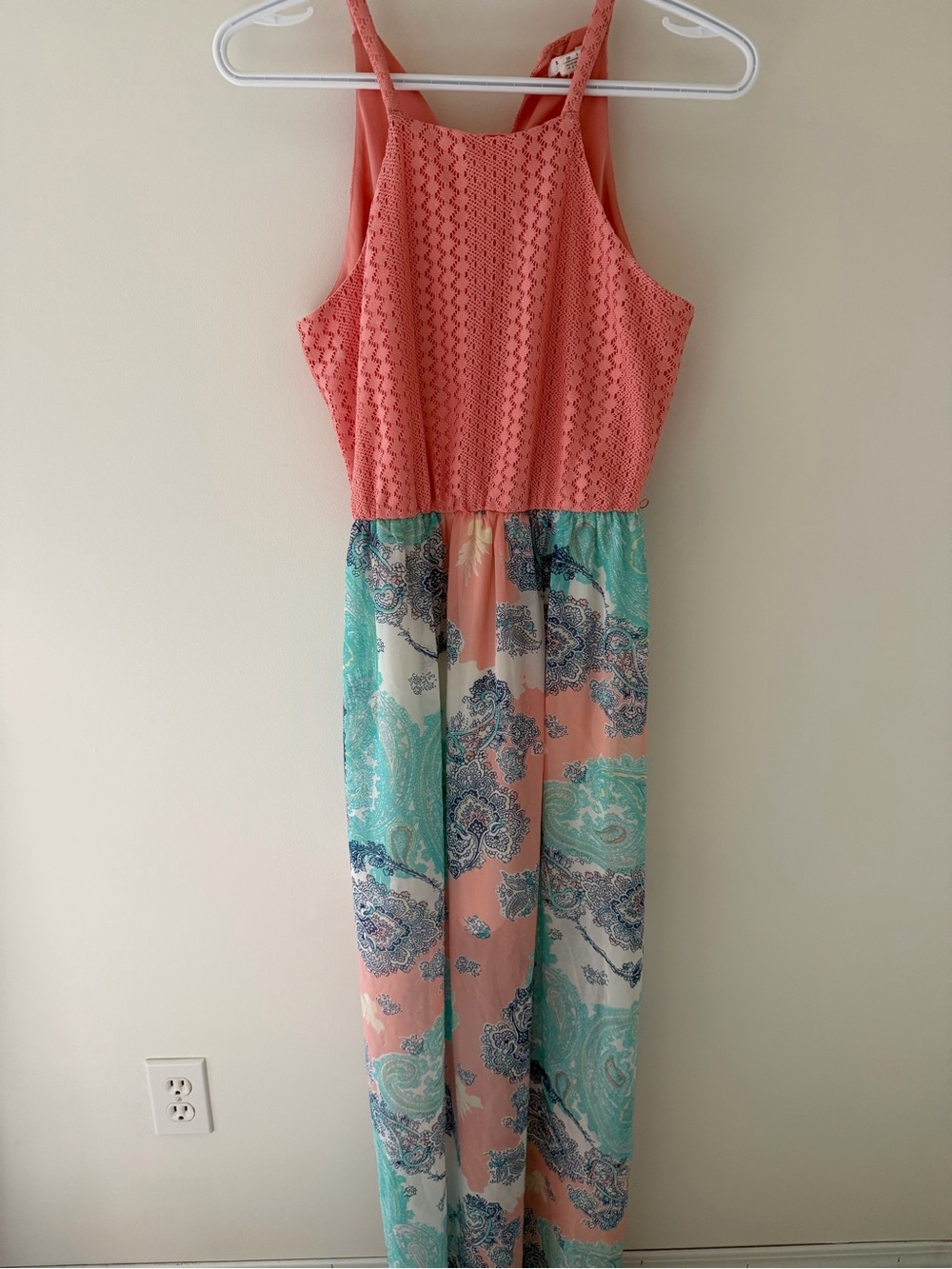 Streetwear Society Coral Lace Bodice Paisley Maxi Dress